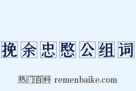 挽余忠愍公组词是什么意思的图片